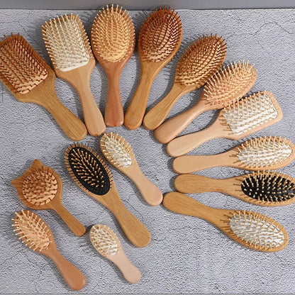 Travel Size Oval Bamboo Hairbrush| EcoGlow Essentials