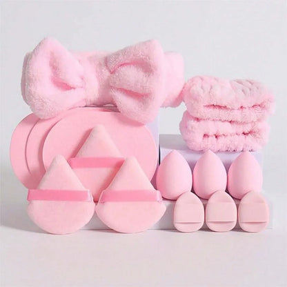 12/15Pcs Cosmetic Sponge Set w/ Headband |EcoGlow Essentials