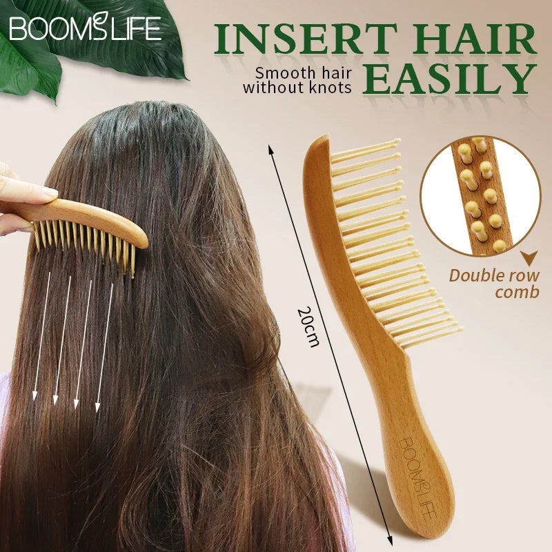 Long Pin Bamboo Comb| EcoGlow Essentials