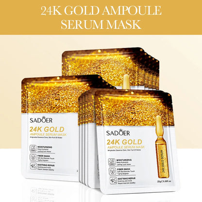 15pcs 24K Gold Hyaluronic Face Mask| EcoGlow Essentials