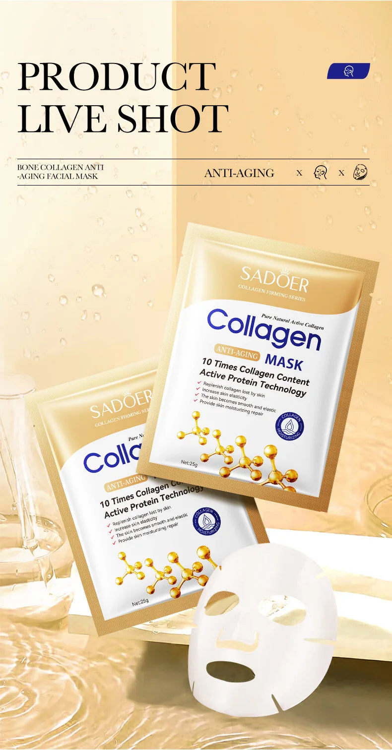 10Pcs Collagen Face Mask| EcoGlow Essentials