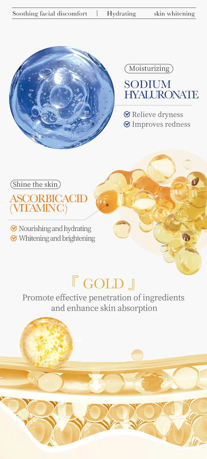 15pcs 24K Gold Hyaluronic Face Mask| EcoGlow Essentials