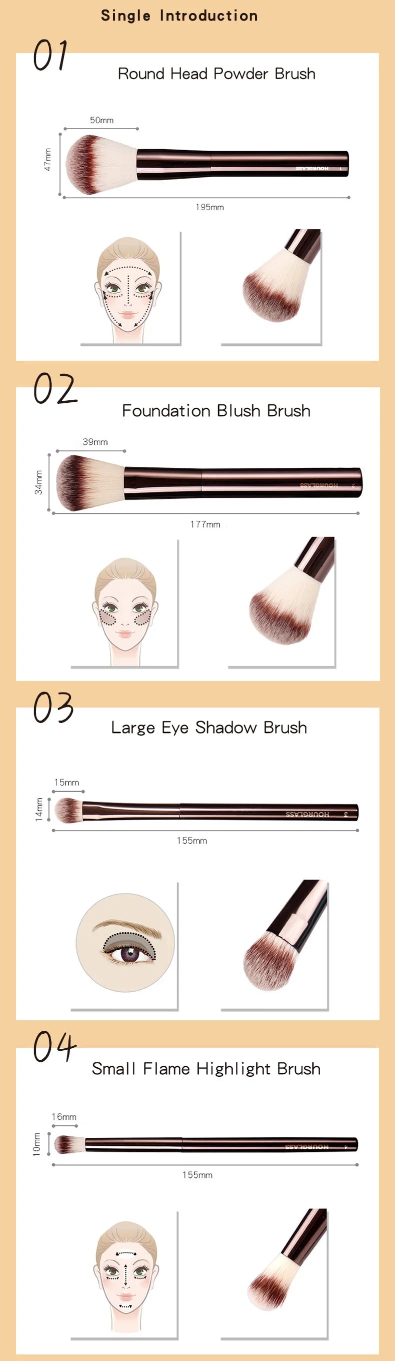 Hourglass Makeup Brush Set |EcoGlow Essentials