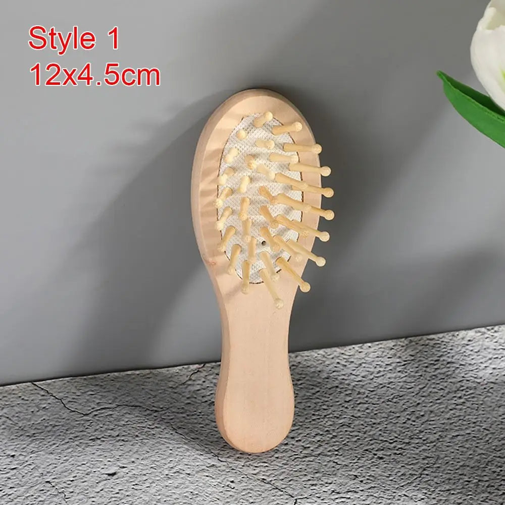 Travel Size Oval Bamboo Hairbrush| EcoGlow Essentials