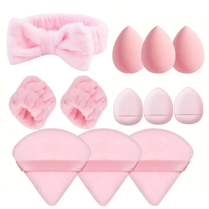 12/15Pcs Cosmetic Sponge Set w/ Headband |EcoGlow Essentials