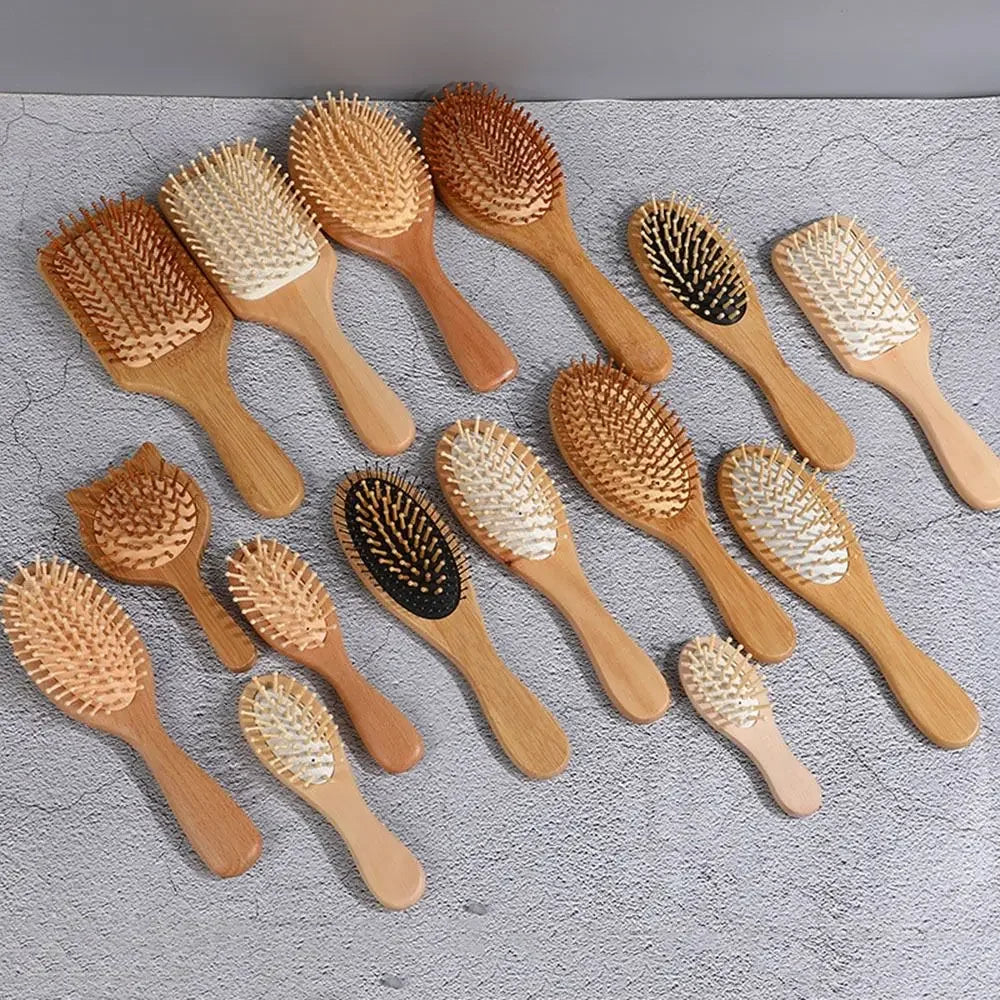 Travel Size Oval Bamboo Hairbrush| EcoGlow Essentials