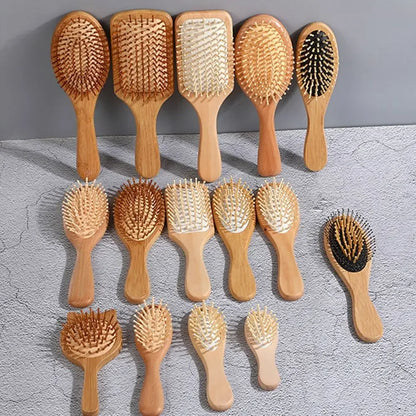 Travel Size Oval Bamboo Hairbrush| EcoGlow Essentials