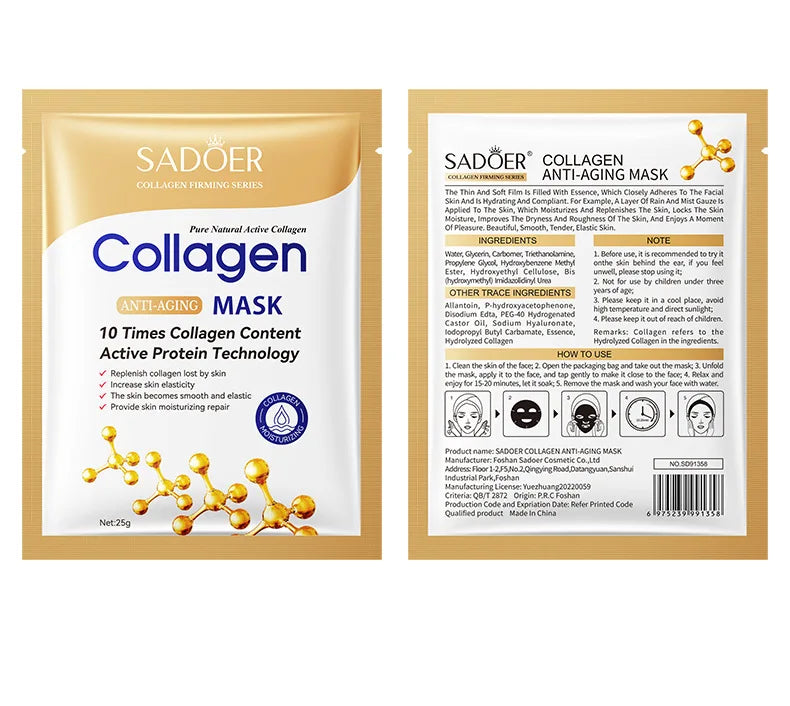 10Pcs Collagen Face Mask| EcoGlow Essentials