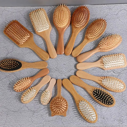 Travel Size Oval Bamboo Hairbrush| EcoGlow Essentials