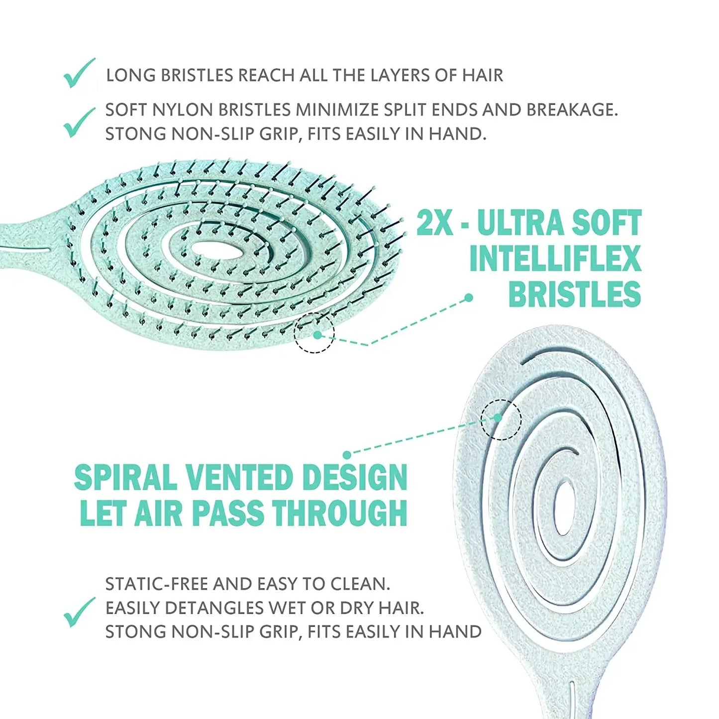 Biodegradable Detangling Hairbrush| EcoGlow Essentials