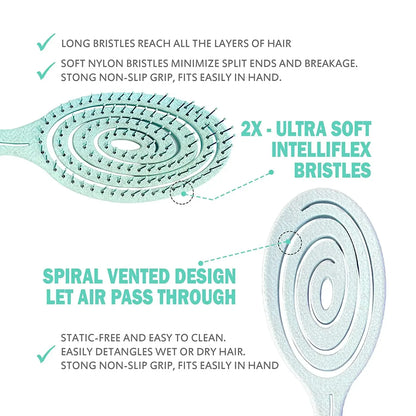 Biodegradable Detangling Hairbrush| EcoGlow Essentials