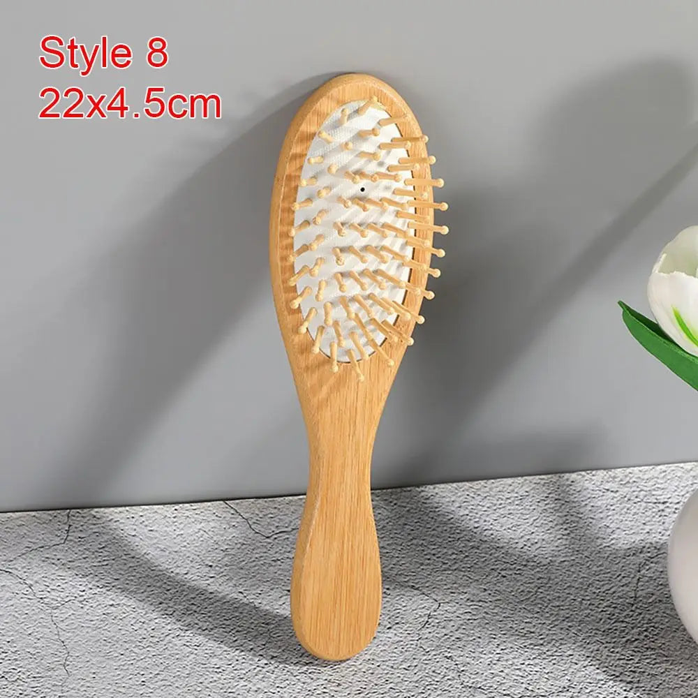 Travel Size Oval Bamboo Hairbrush| EcoGlow Essentials