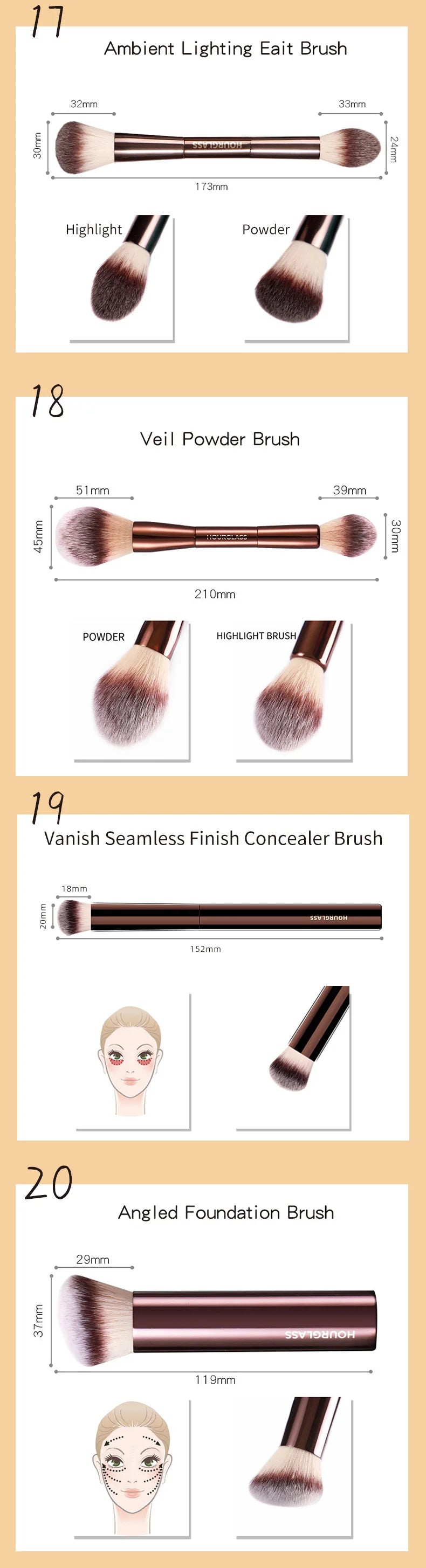 Hourglass Makeup Brush Set |EcoGlow Essentials