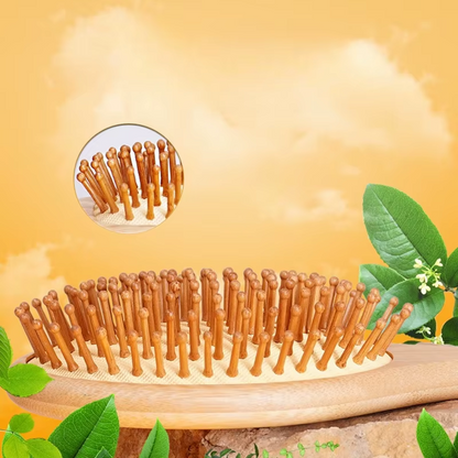 Oval Shaped Bamboo Hairbrush| EcoGlow Essentials