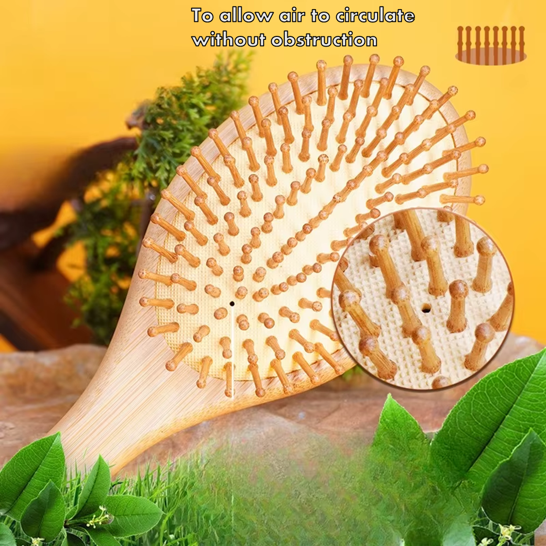 Oval Shaped Bamboo Hairbrush| EcoGlow Essentials